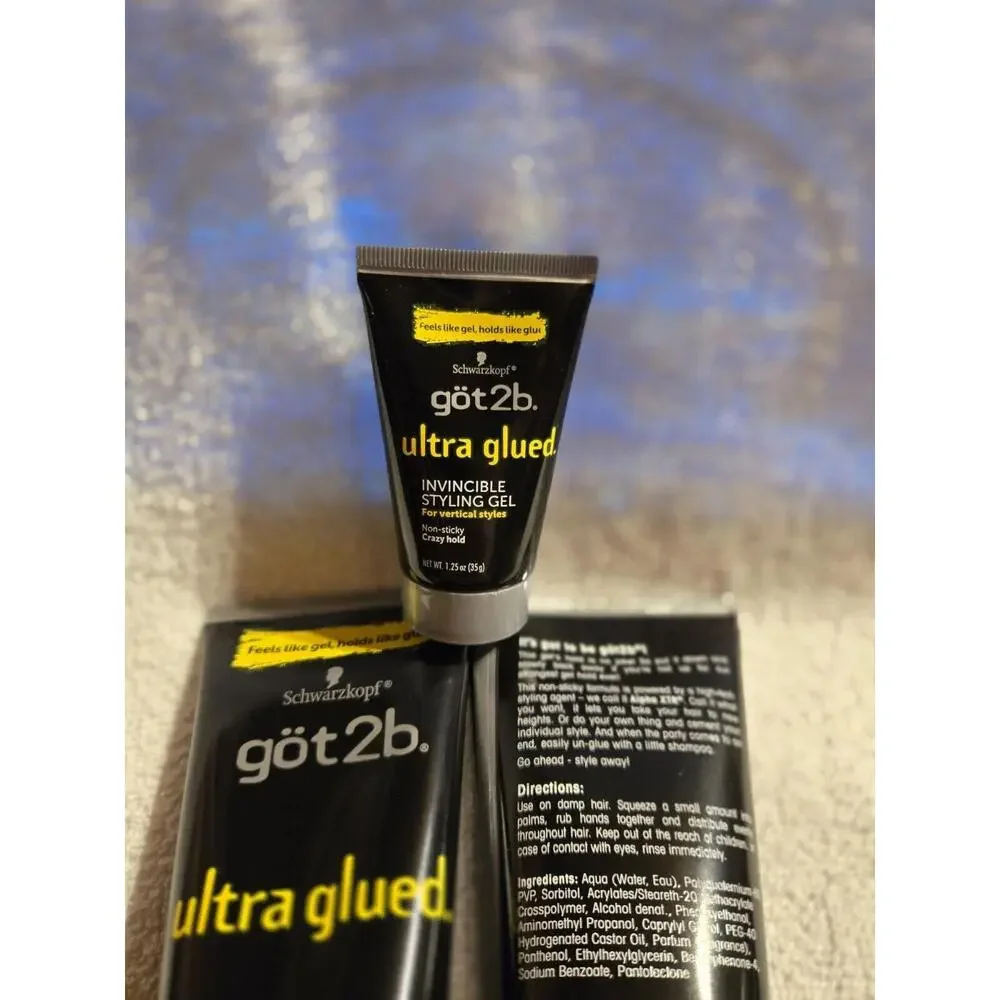 Got2B Ultra Glued Invincible Styling Gel 2 - 6 oz tubes + 1 Travel 1.25 oz tube